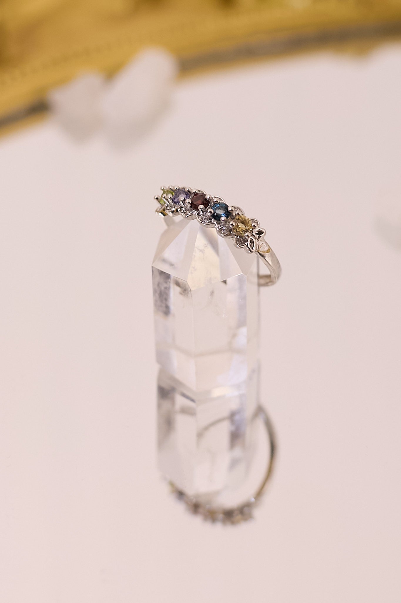 R059-黃晶.托帕石.石榴石.坦桑石.橄欖石S925開口戒指
