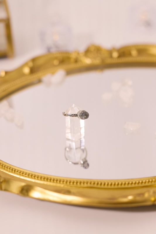 R063-灰月光S925開口戒指