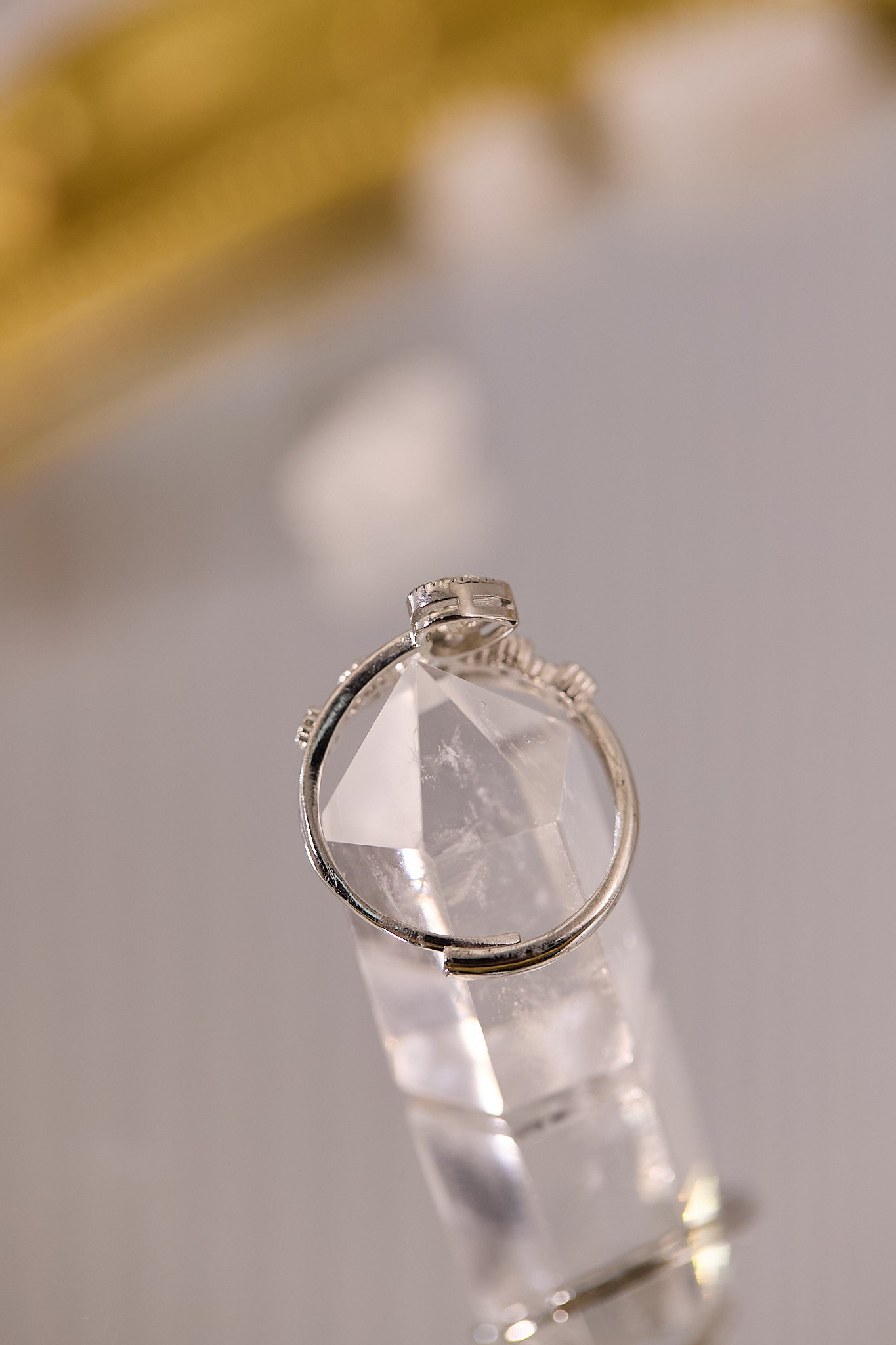 R074-黃水晶心形S925開口戒指