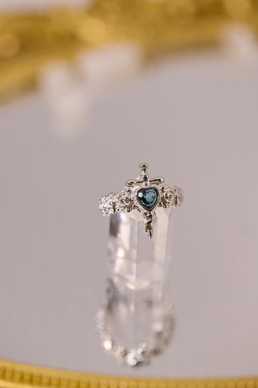 R086-托帕石十字架開口戒指