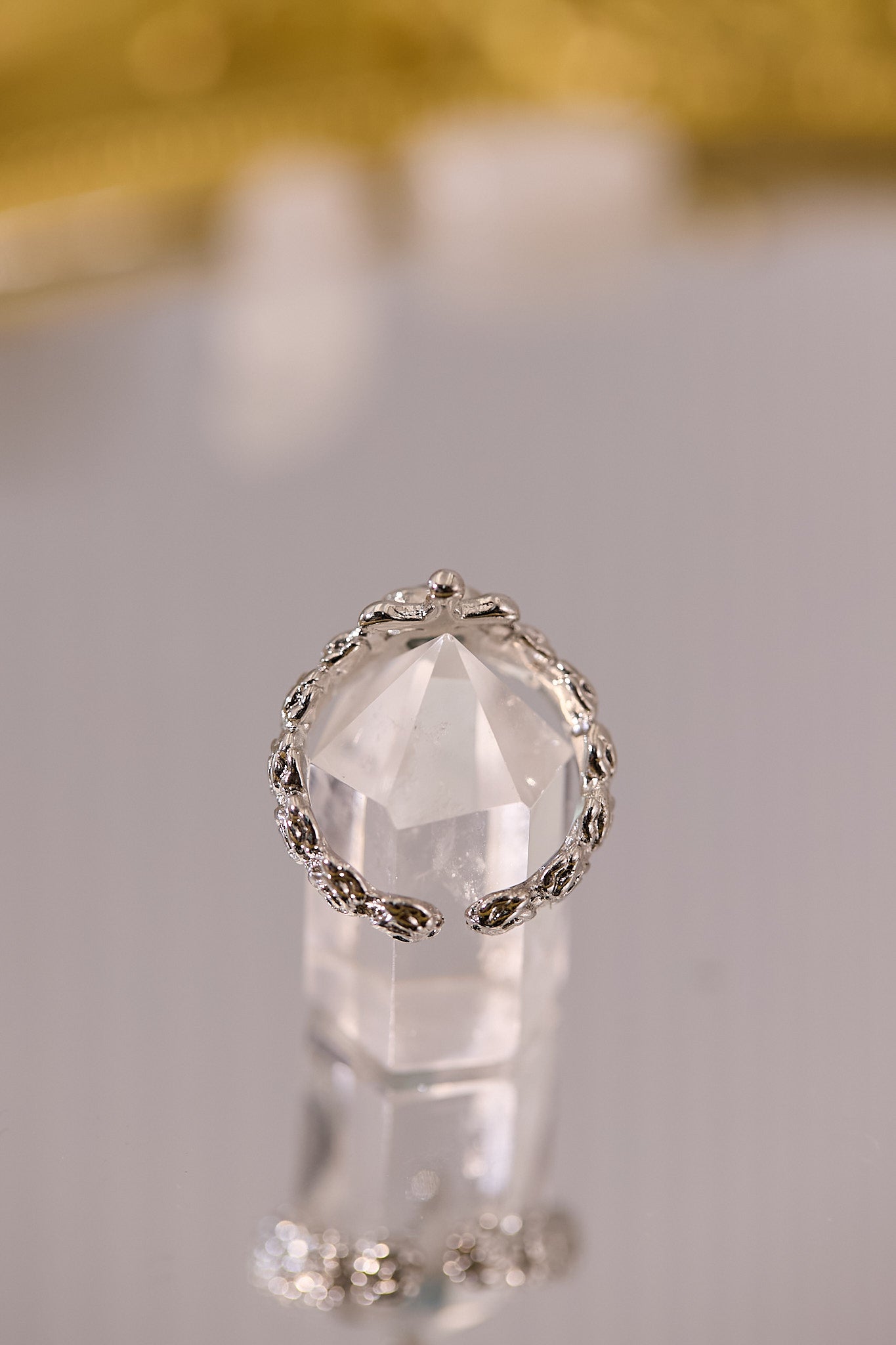 R086-托帕石十字架開口戒指