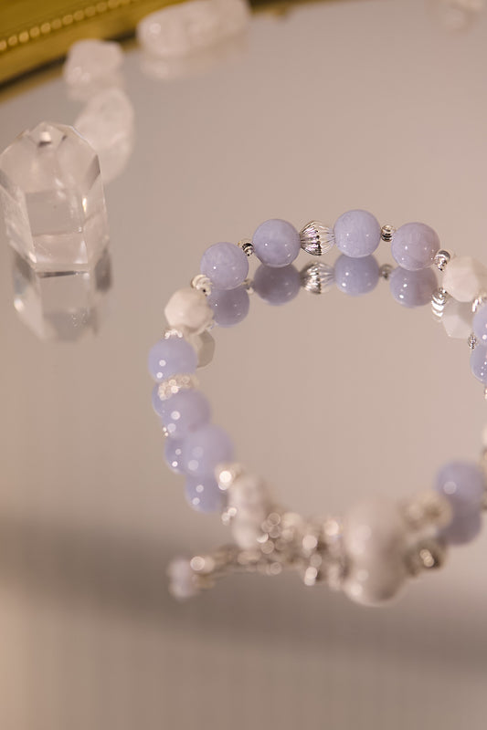 C062-藍紋瑪瑙·白松石