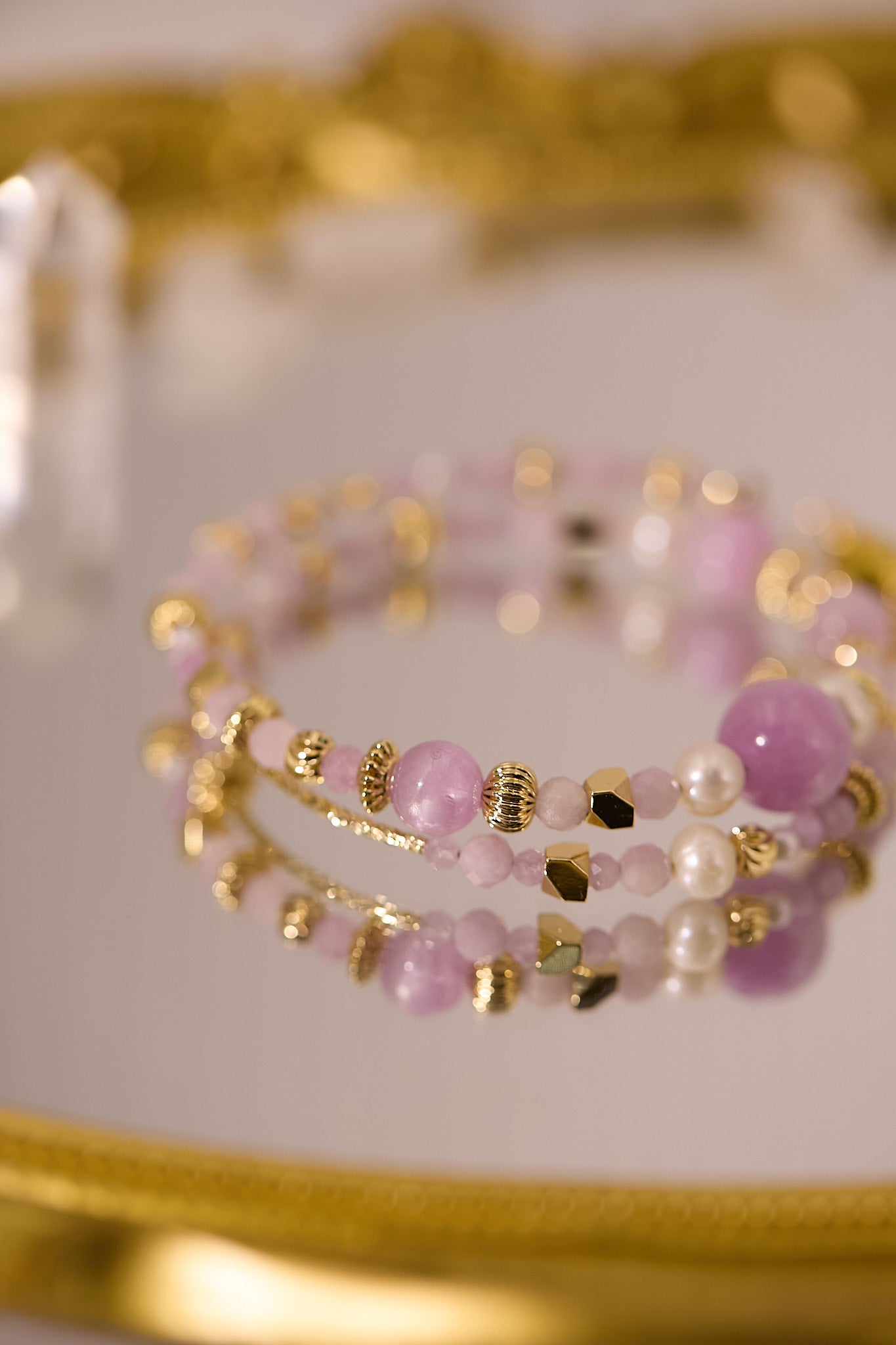 C073-紫鋰輝·淡水珍珠手鈪款