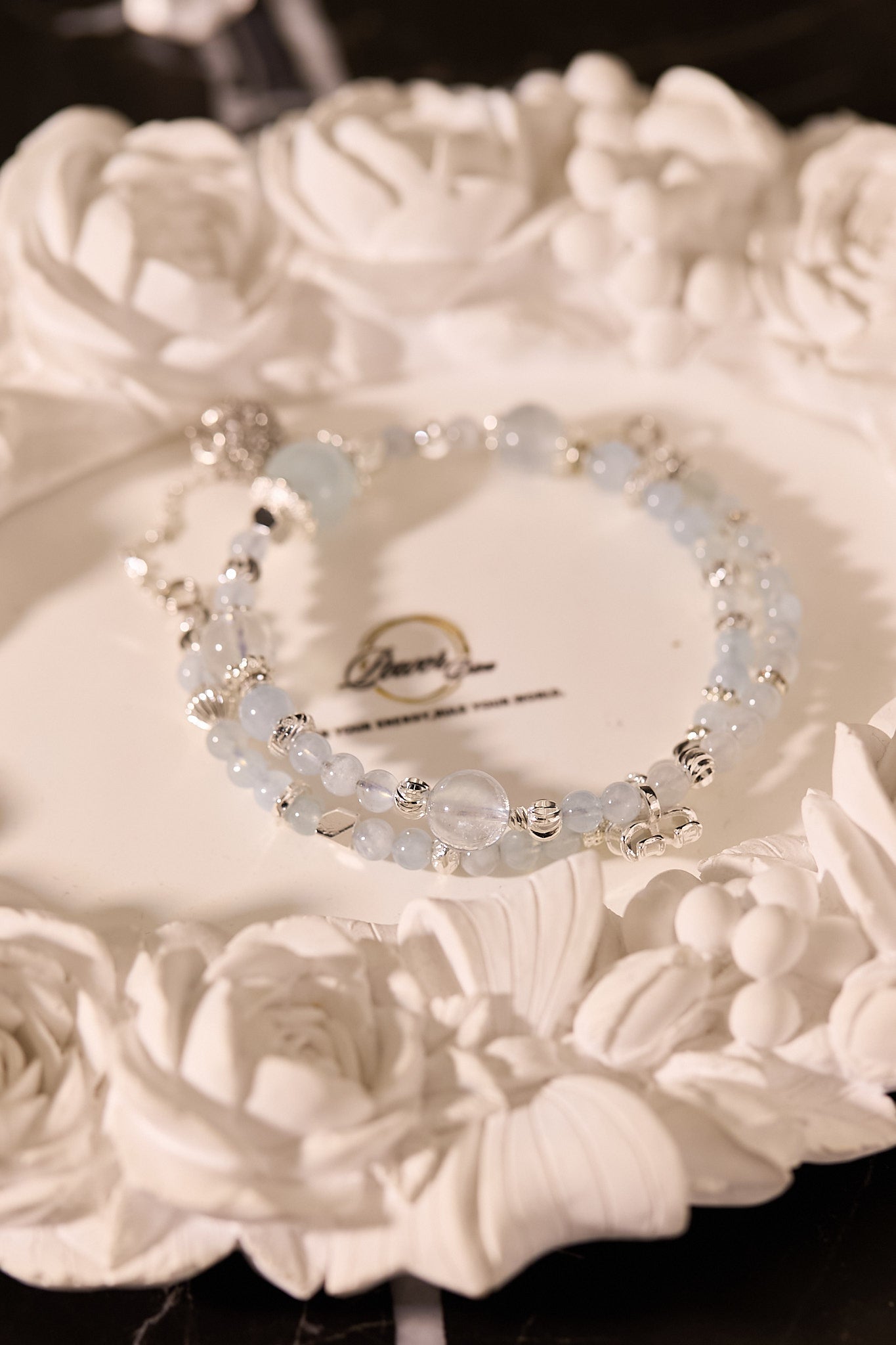 C085-海藍寶雙圈手鈪