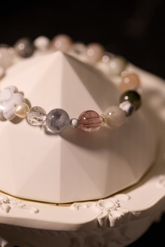 C096-彩兔毛·白松石·白水晶