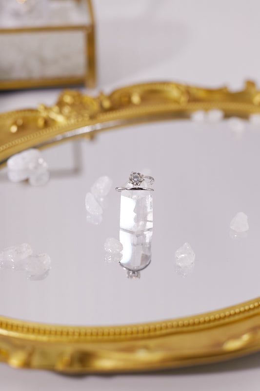 R033-1卡莫桑鑽S925開口戒指