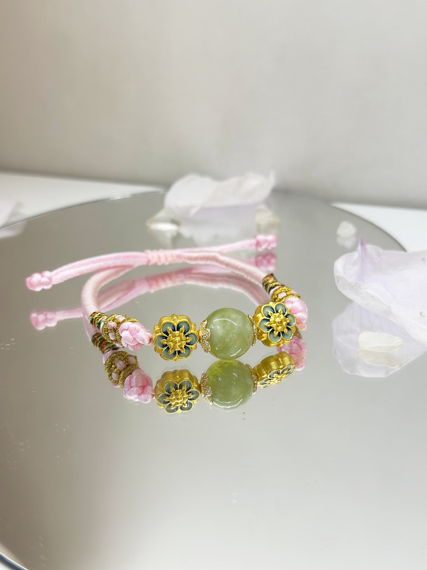 C100-青提奶蓋岫玉小童手繩(包括加持)