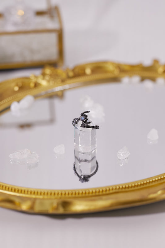 R036-灰月光開口戒指