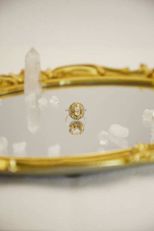 R001-黃晶S925開口戒指