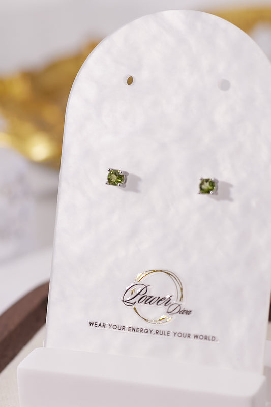 E044-橄欖石耳釘(4MM)