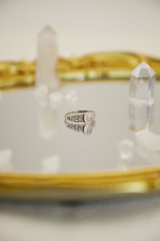 R015-粉晶 S925開口戒指