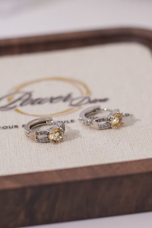 E057-黃晶鋯石小耳圈