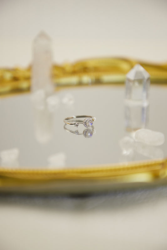 R019- 月亮石S925開口戒指