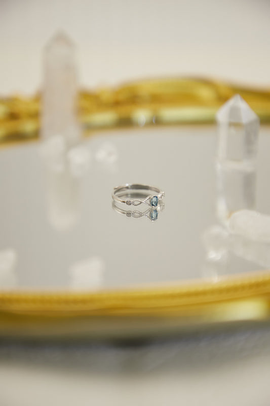 R022- 托帕石S925開口戒指