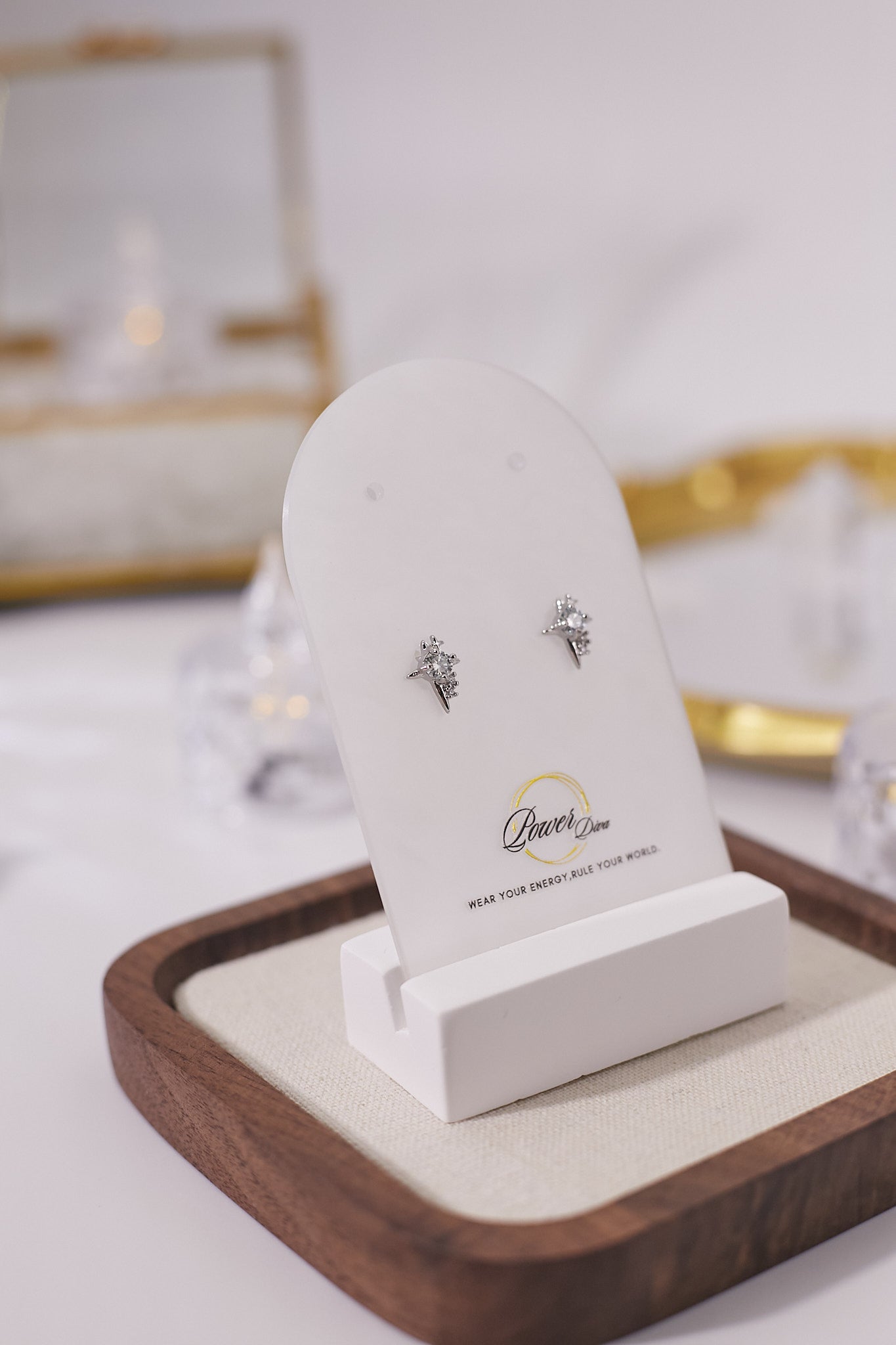 E061-莫桑十字星耳釘