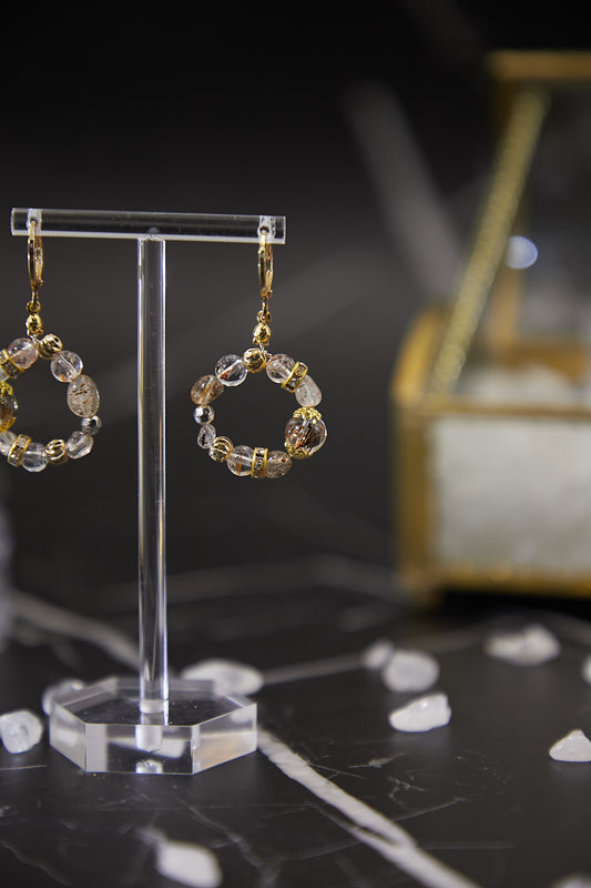 E004-黑金超七圈圈耳環