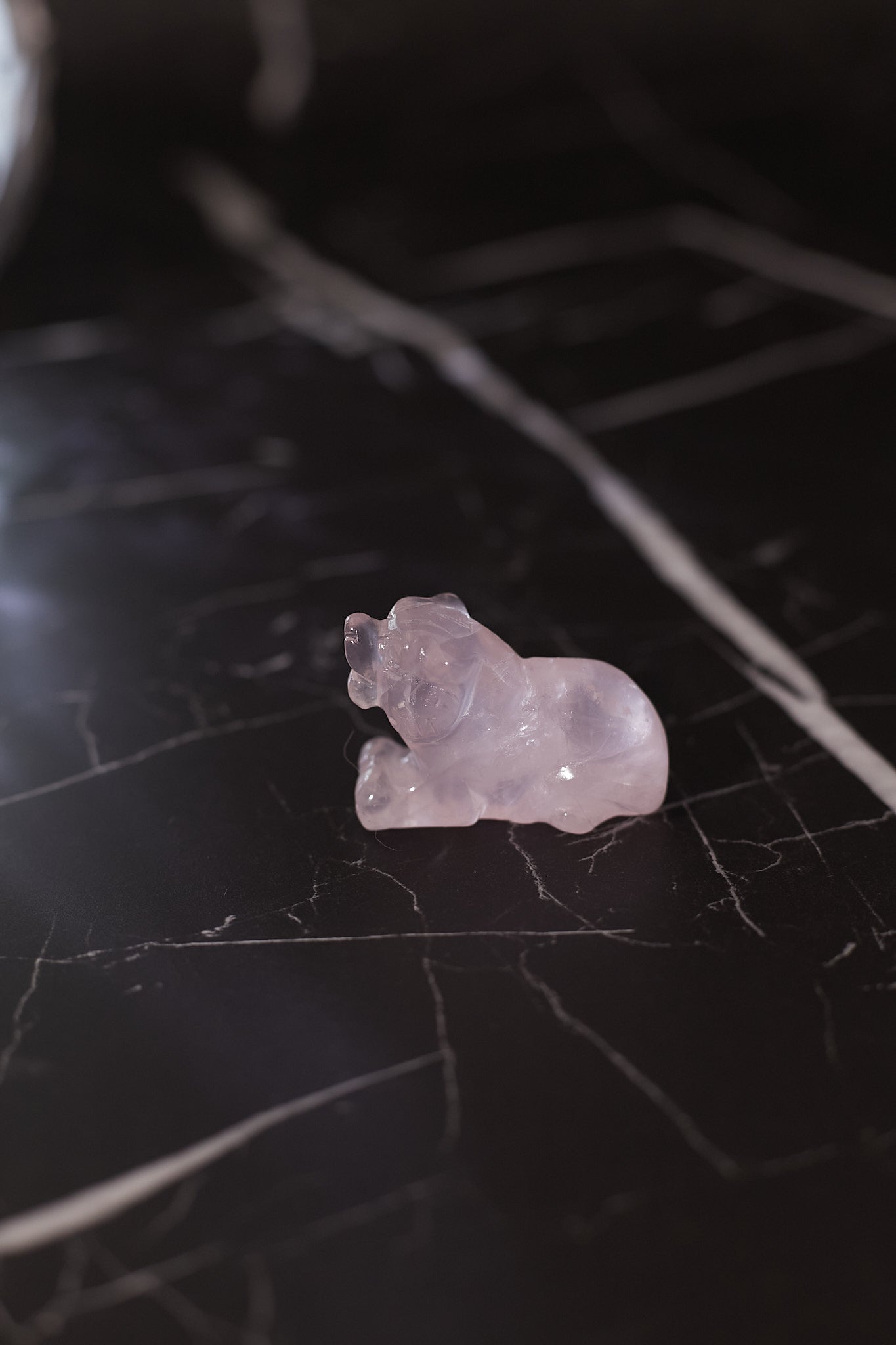 開光粉晶生肖擺件 - 寅虎