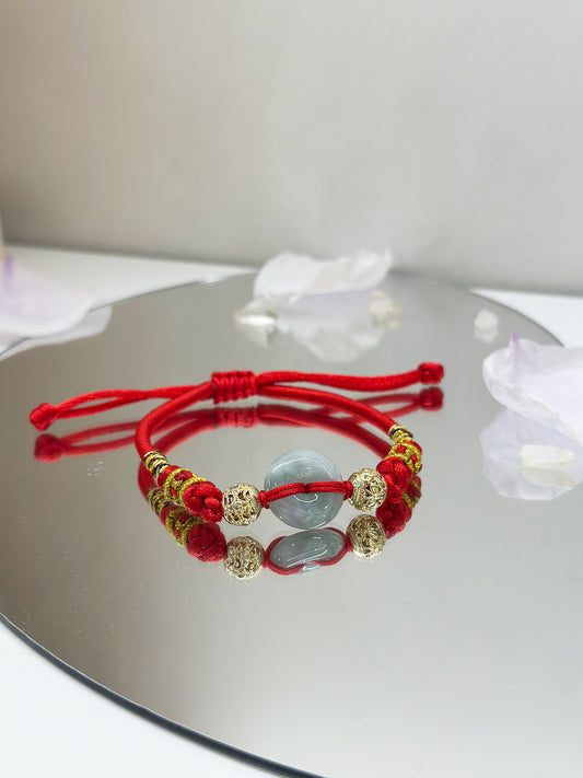 C102-和田玉平安扣小童手繩(包括加持)