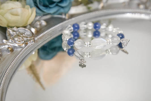 C011-月亮石.白幽靈.藍晶.淡水珍珠