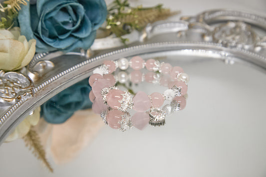 C012-粉晶・淡水珍珠・白松石