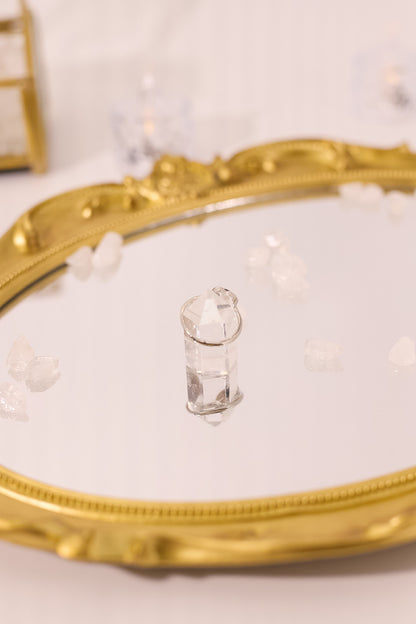 R045-白水晶鏈條S925開口戒指