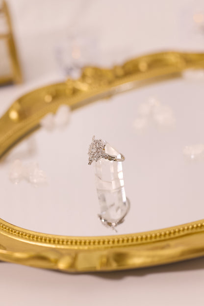 R050-莫桑鑽星形魔法陣S925開口戒指