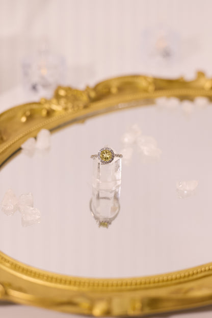 R052-橄欖石圓形S925開口戒指