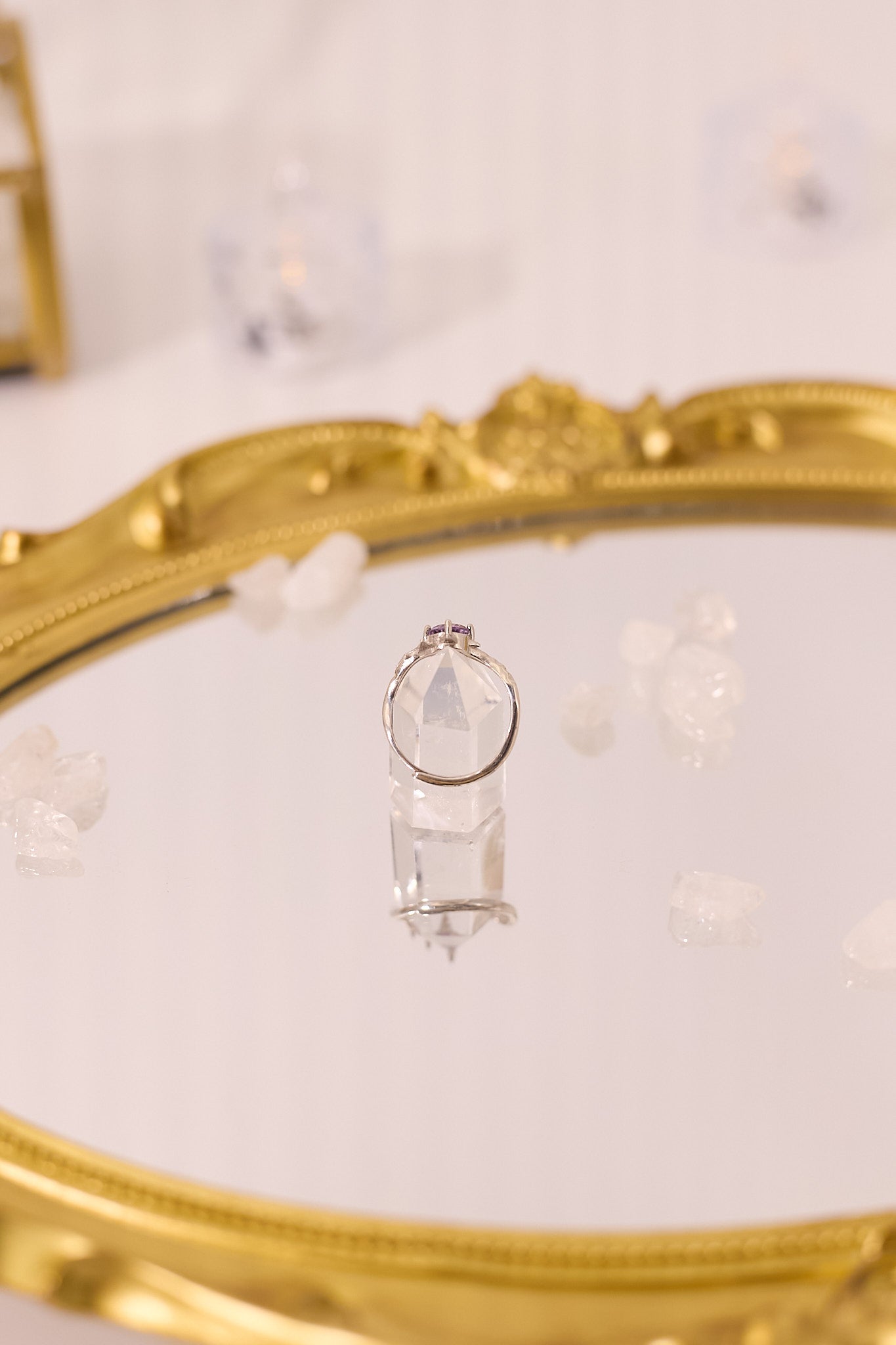 R053-紫晶尖尖S925開口戒指