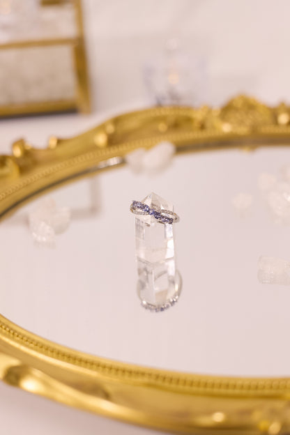 R054-坦桑石X形S925開口戒指