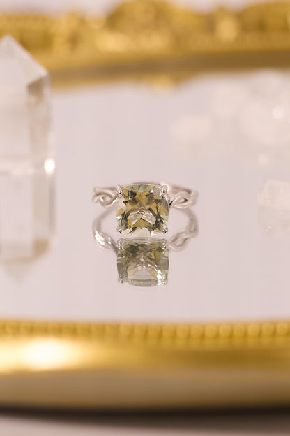 R055-綠阿賽切面S925開口戒指