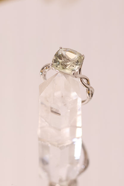 R055-綠阿賽切面S925開口戒指