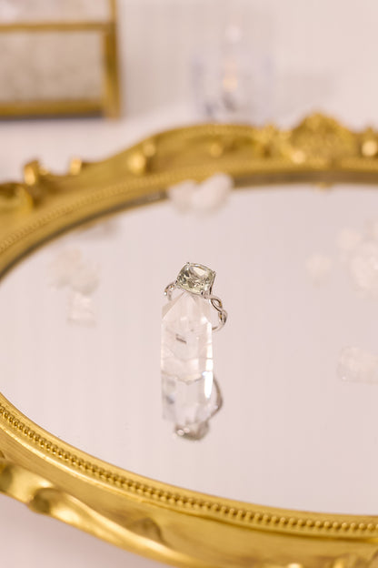 R055-綠阿賽切面S925開口戒指