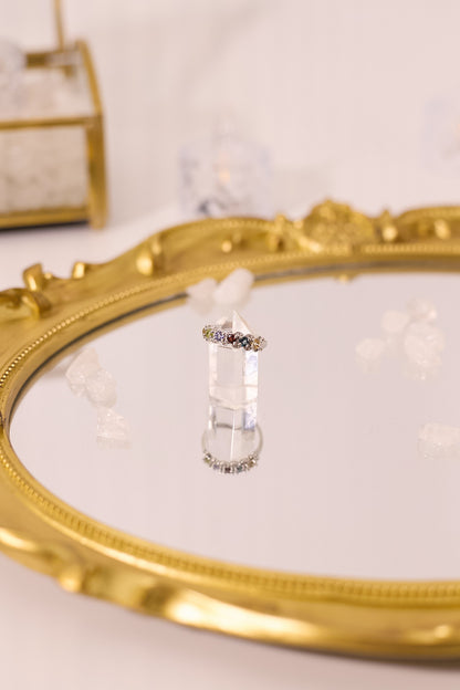 R059-黃晶．托帕石．石榴石．坦桑石．橄欖石S925開口戒指