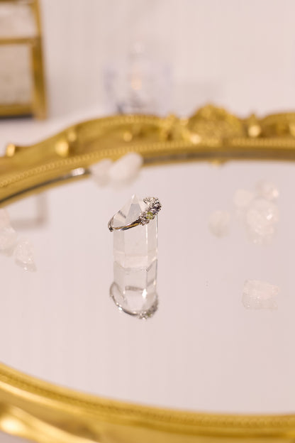 R059-黃晶．托帕石．石榴石．坦桑石．橄欖石S925開口戒指