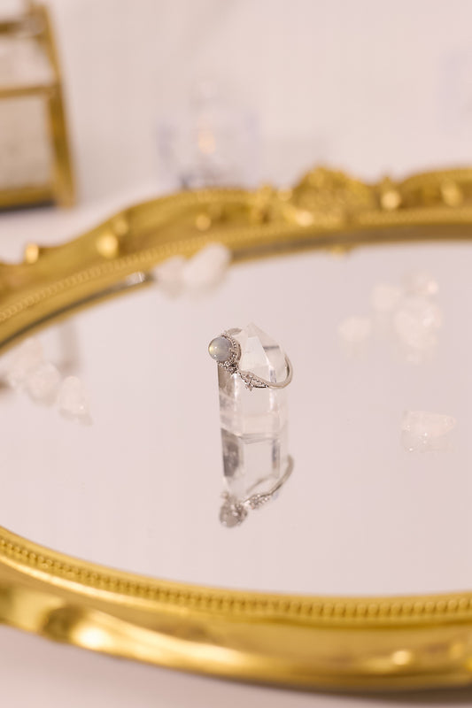 R062-灰月光S925開口戒指