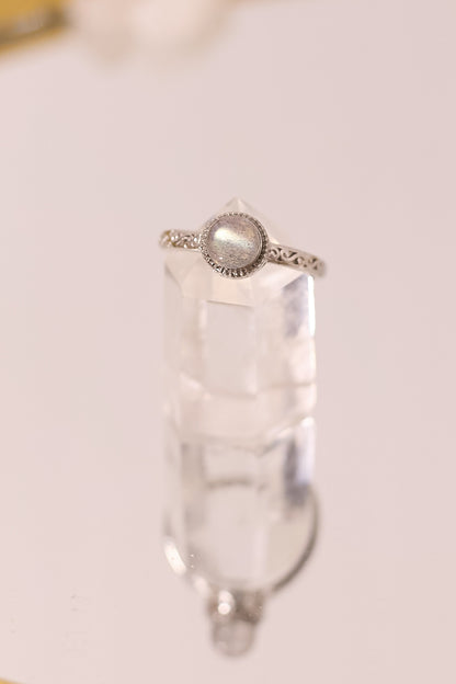 R063-灰月光S925開口戒指