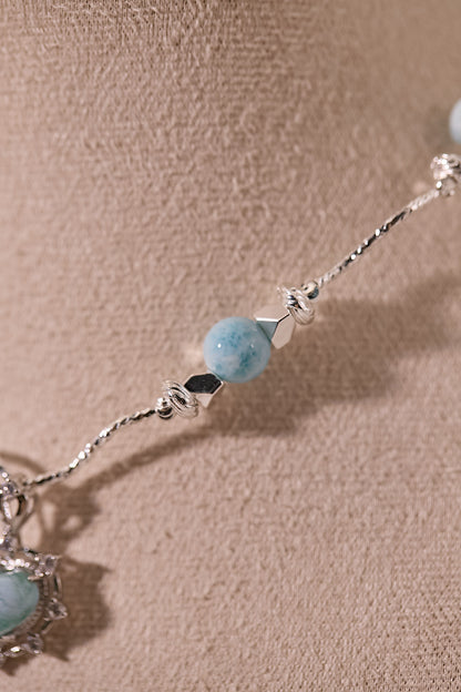 N038-海紋石心形磁吸款頸鏈