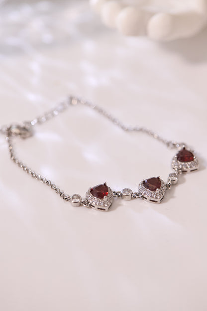 C051-石榴石心形手鏈