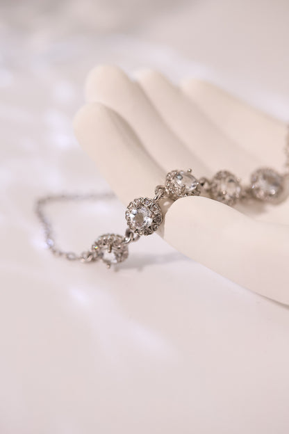 C055-白水晶圓形手鏈