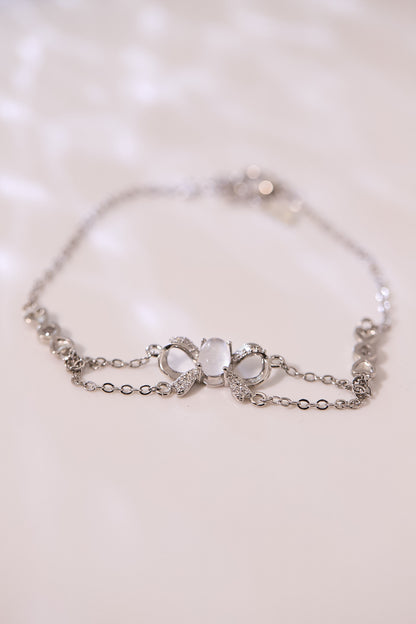 C058-藍月亮蝴蝶結手鏈