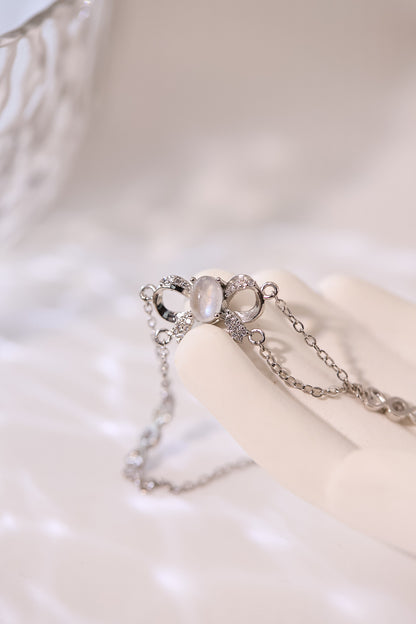 C058-藍月亮蝴蝶結手鏈