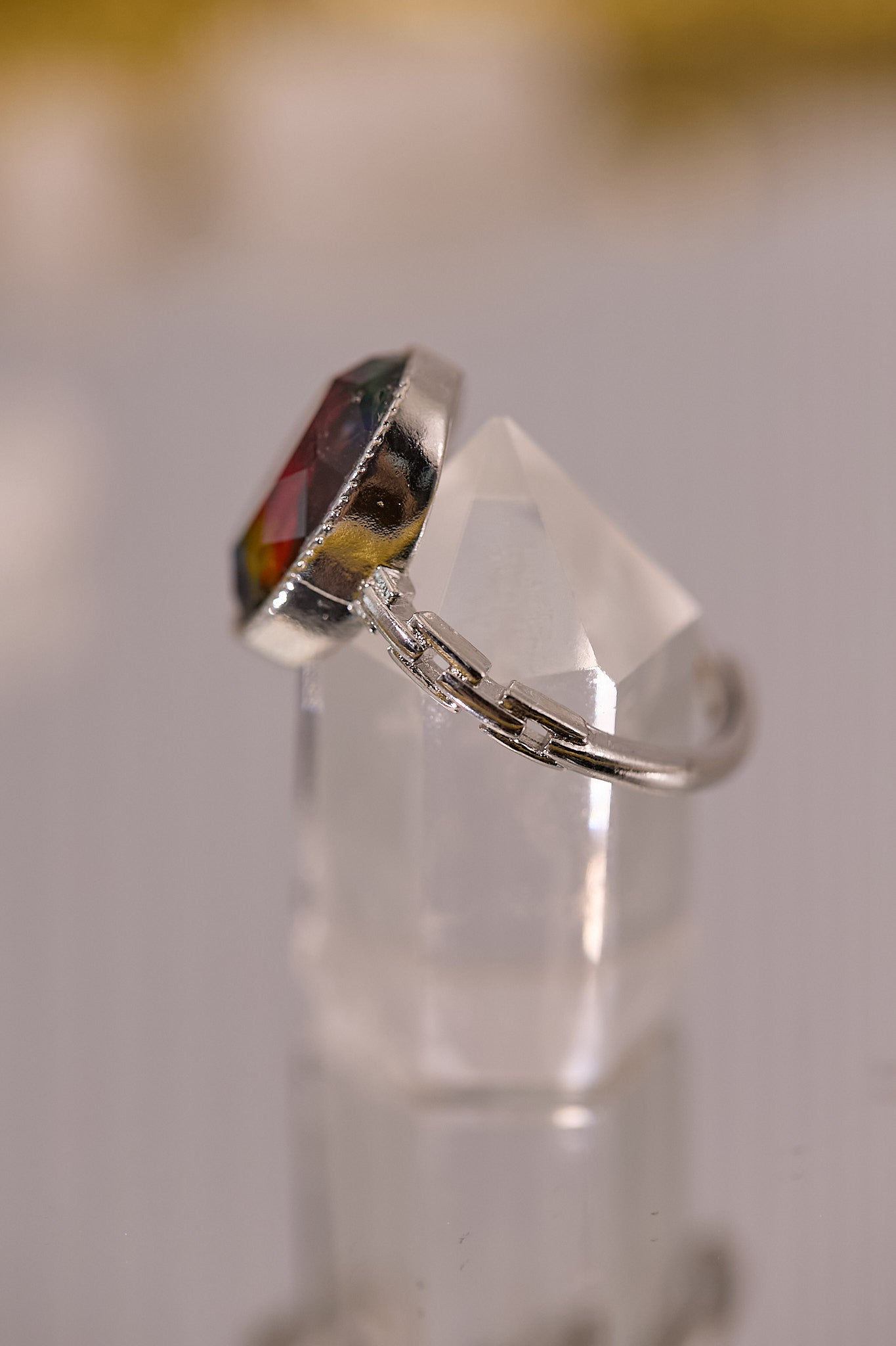 R068-斑彩蛋形S925開口戒指