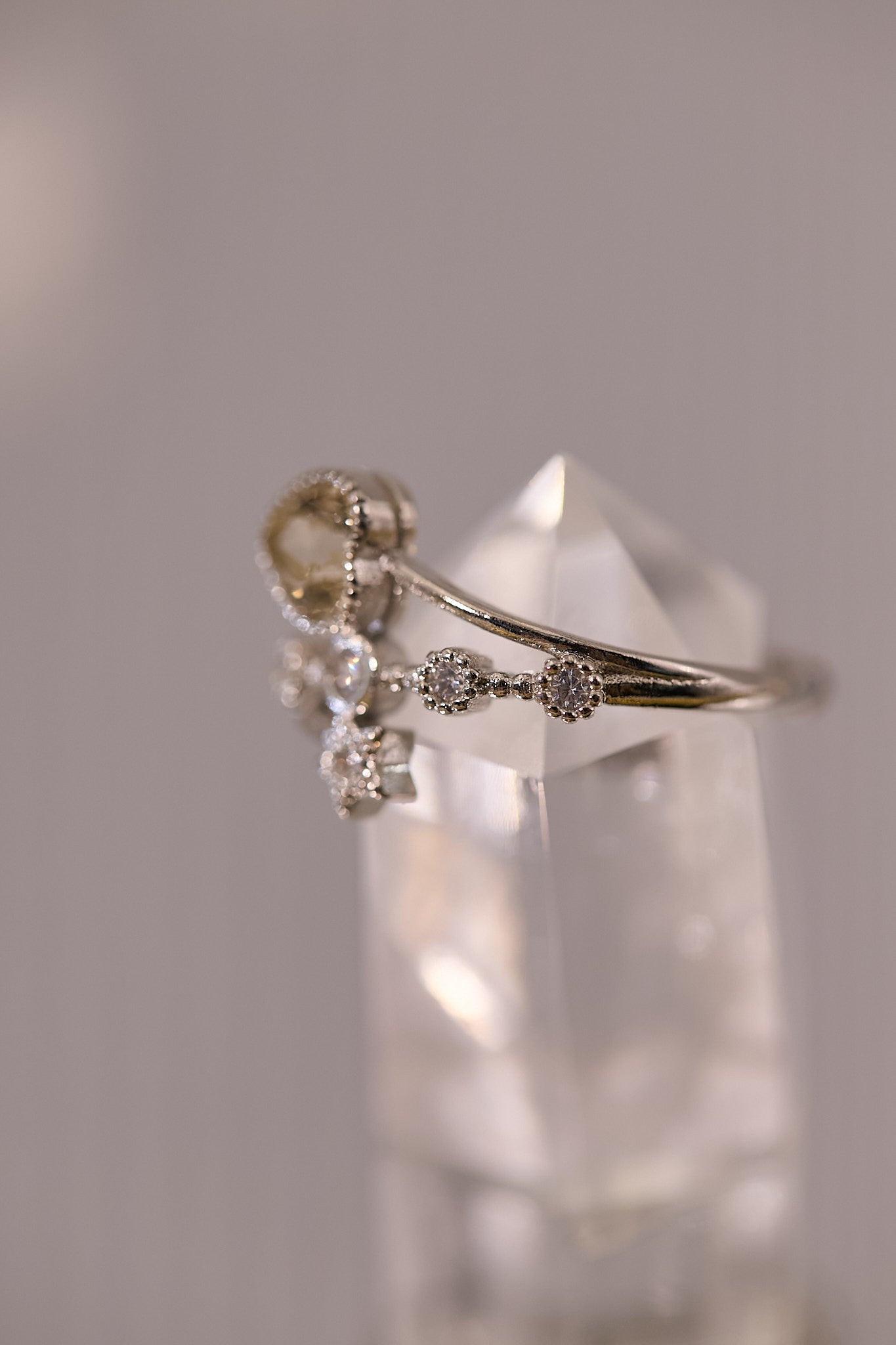 R074-黃水晶心形S925開口戒指