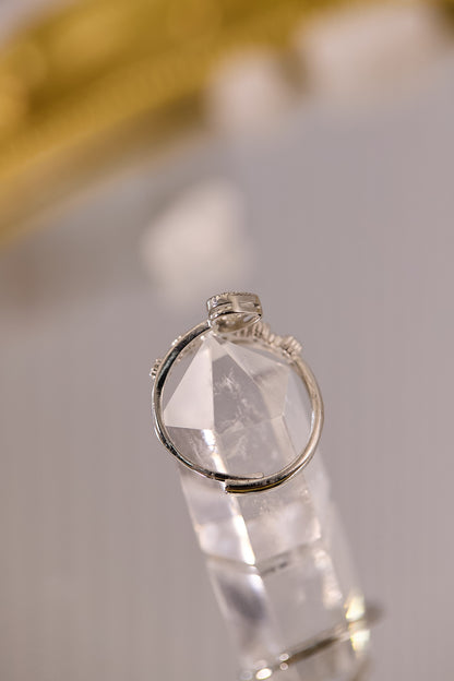 R074-黃水晶心形S925開口戒指