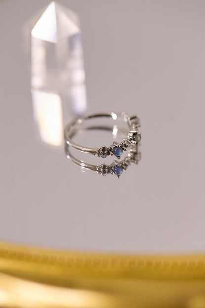 R075-灰月光S925開口戒指