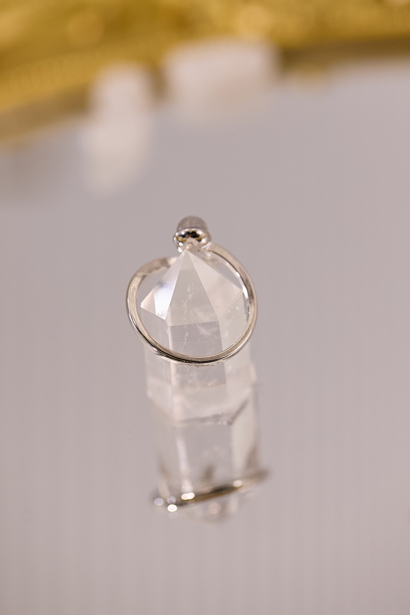 R080-灰月光魚尾款S925開口戒指