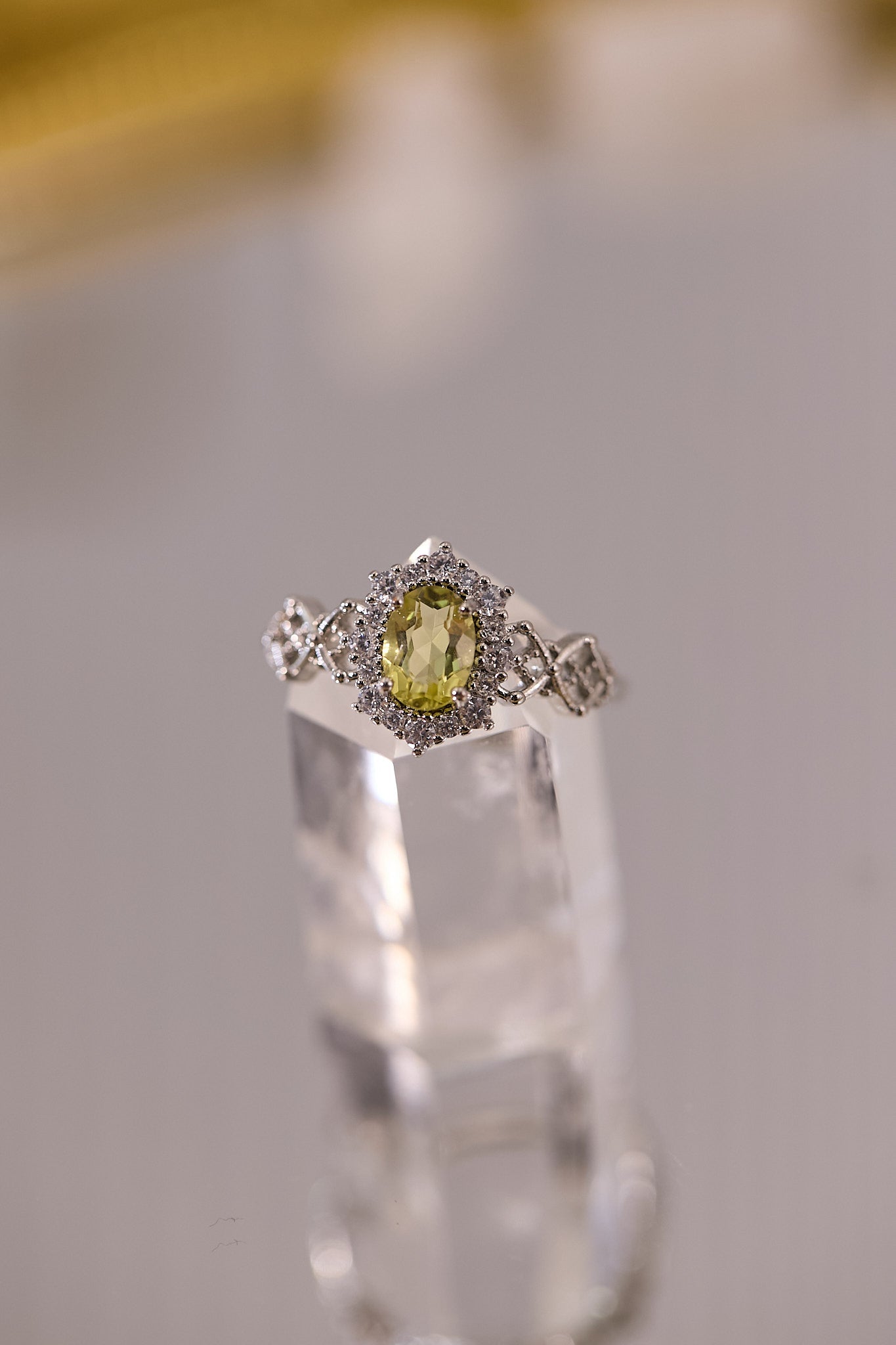 R082-黃水晶鋯石S925開口戒指