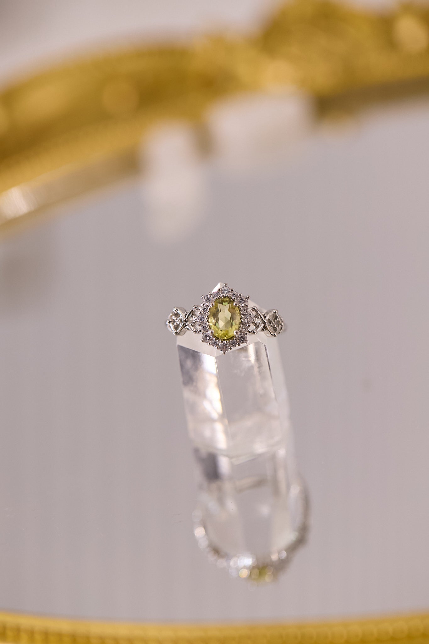 R082-黃水晶鋯石S925開口戒指