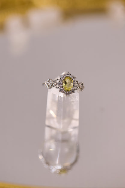 R082-黃水晶鋯石S925開口戒指