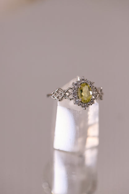 R082-黃水晶鋯石S925開口戒指